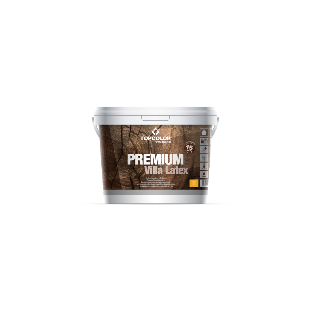 Medienos fasado dažai TOPCOLOR Premium Villa Latex, 3 l, geltonos sp.