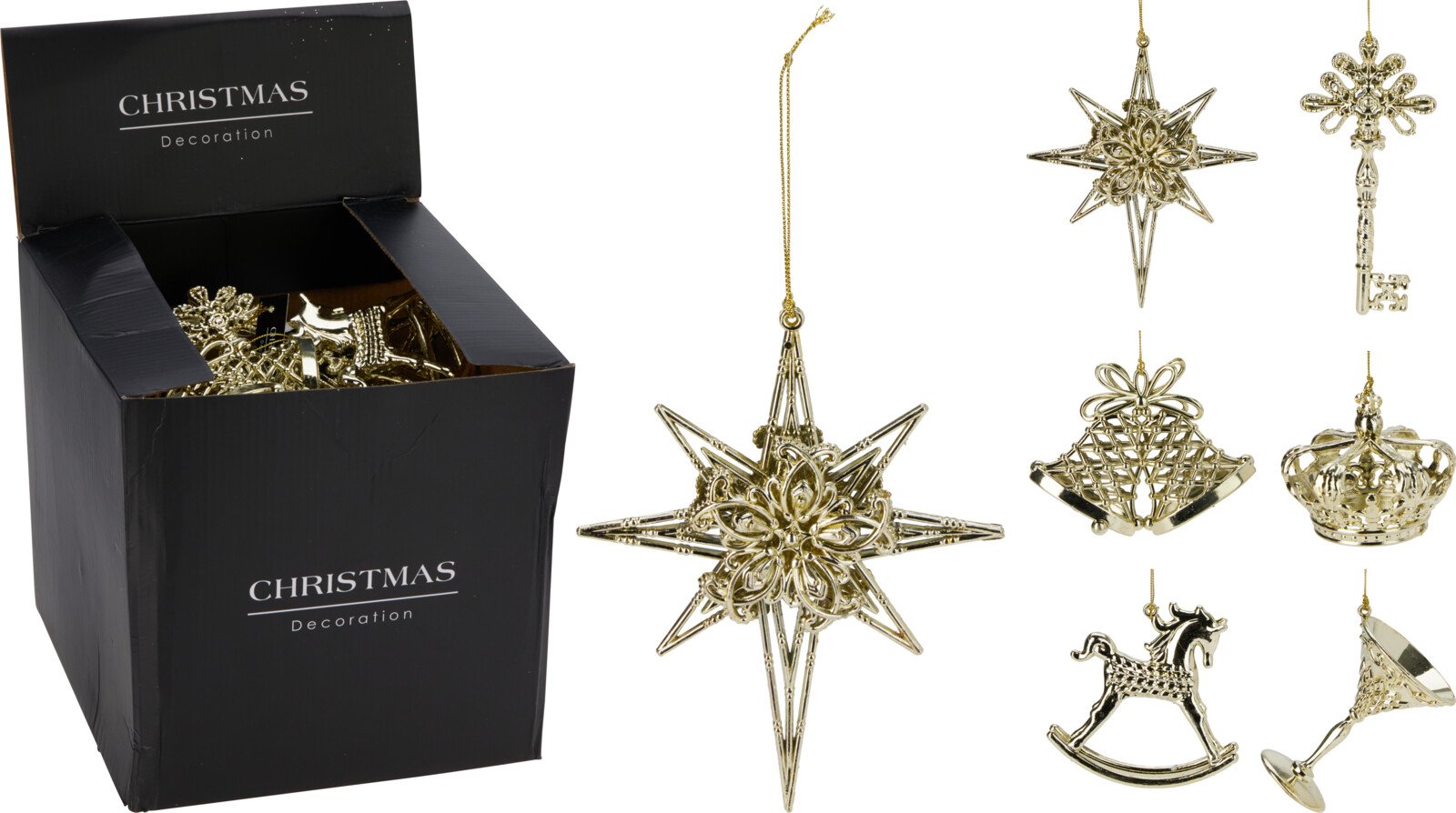 Eglutės žaisliukas, auksinės sp., 6 skirtingi dizainai, 7,5 x 7,5 x 6 cm