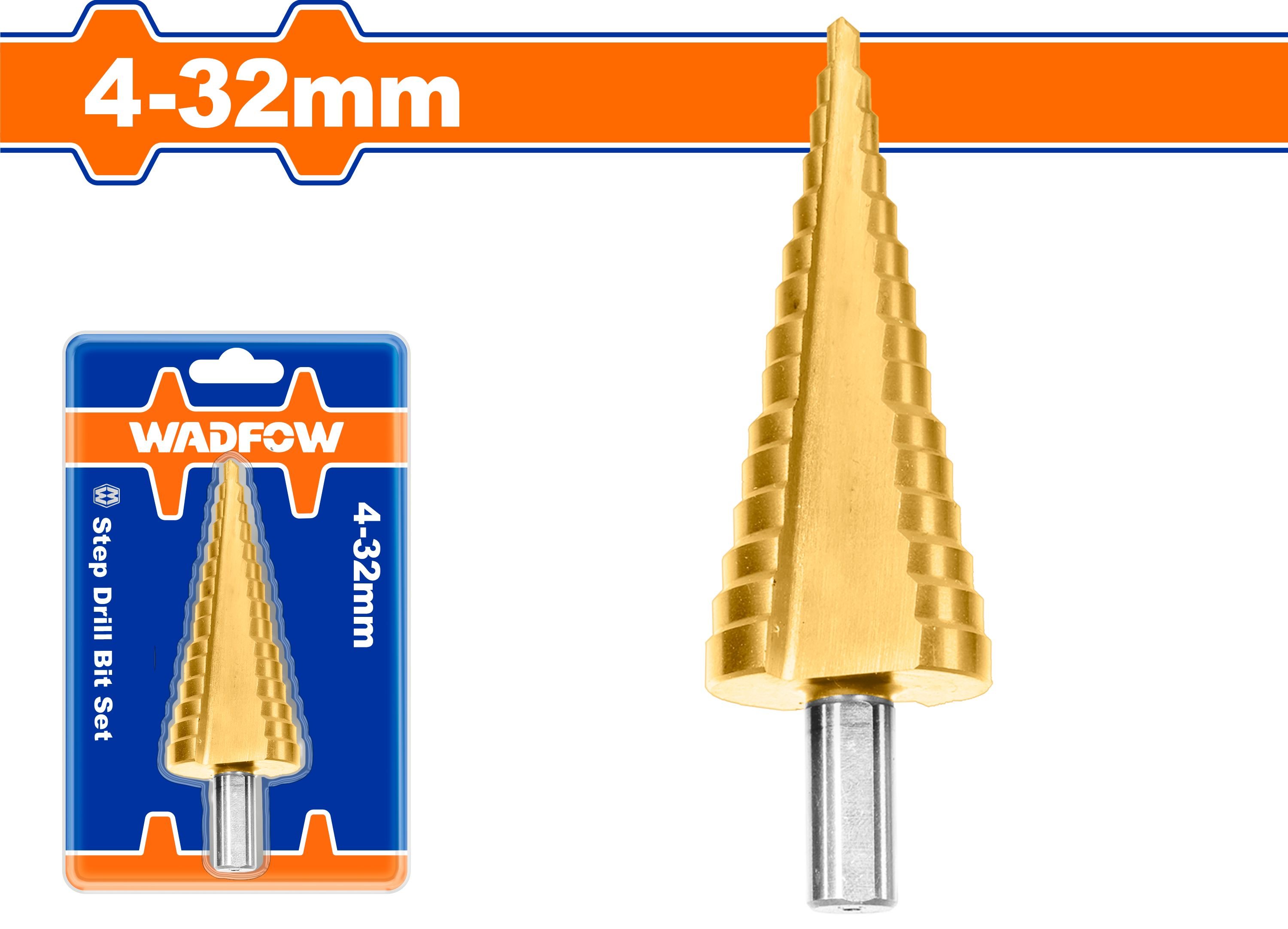 Pakopinis grąžtas WADFOW, d-10 mm, 4-32 mm, WJD1403