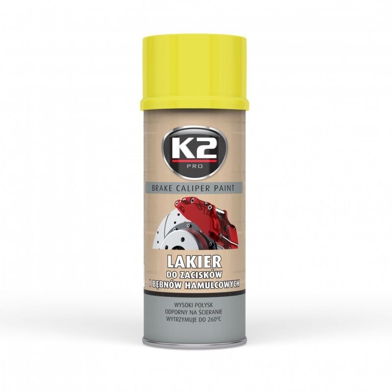 Stabdžių apkabos dažai K2 Caliper, geltoni, 400 ml