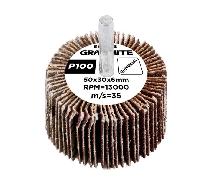 Žiedlapinis šlifavimo cilindras GRAPHITE, 50 x 30 x 6 mm, P100