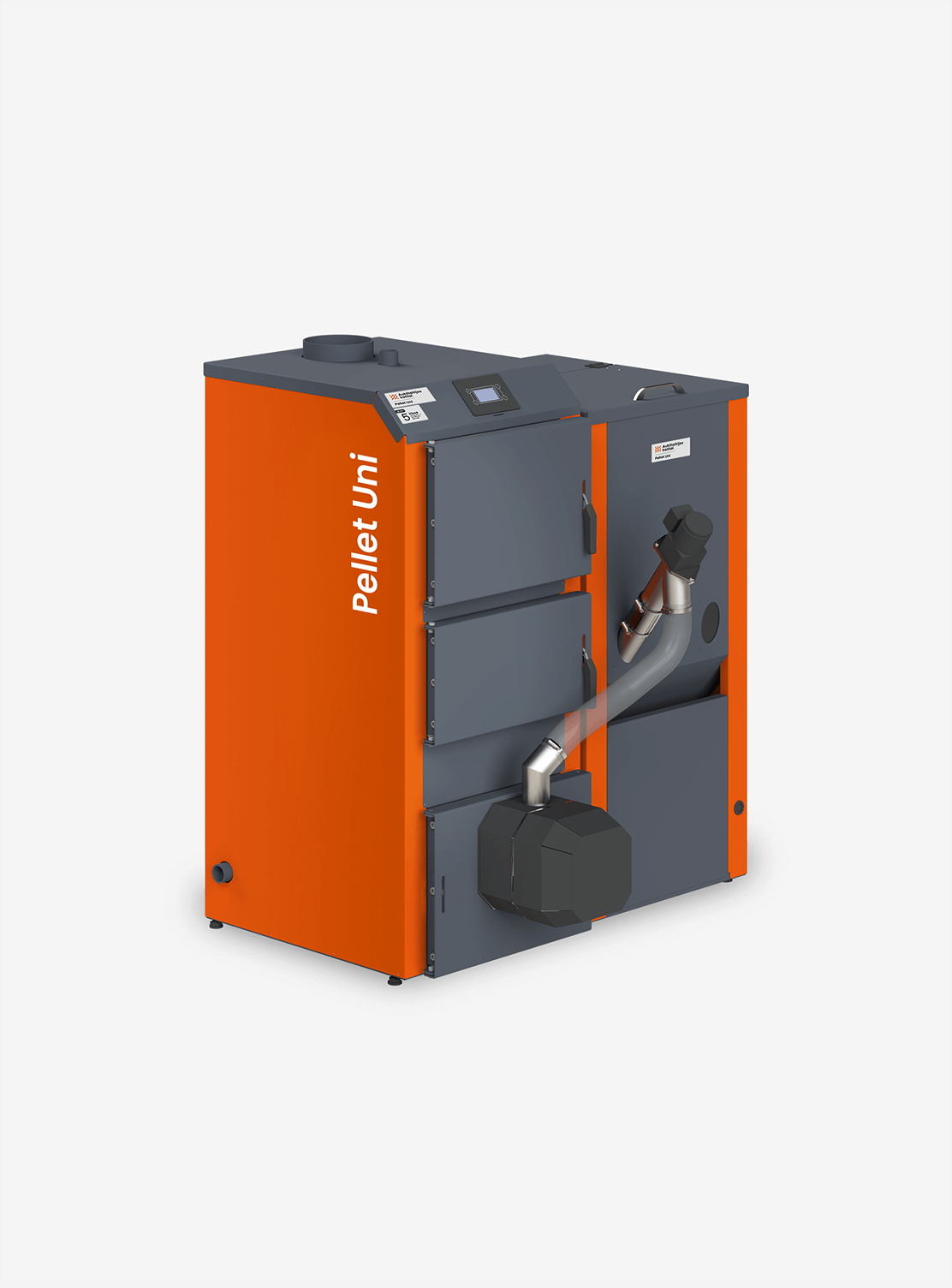 Granulinis katilas "PELLET UNI 16" su KIPI ROT POWER 16 kW degikliu ir 230 l talpa