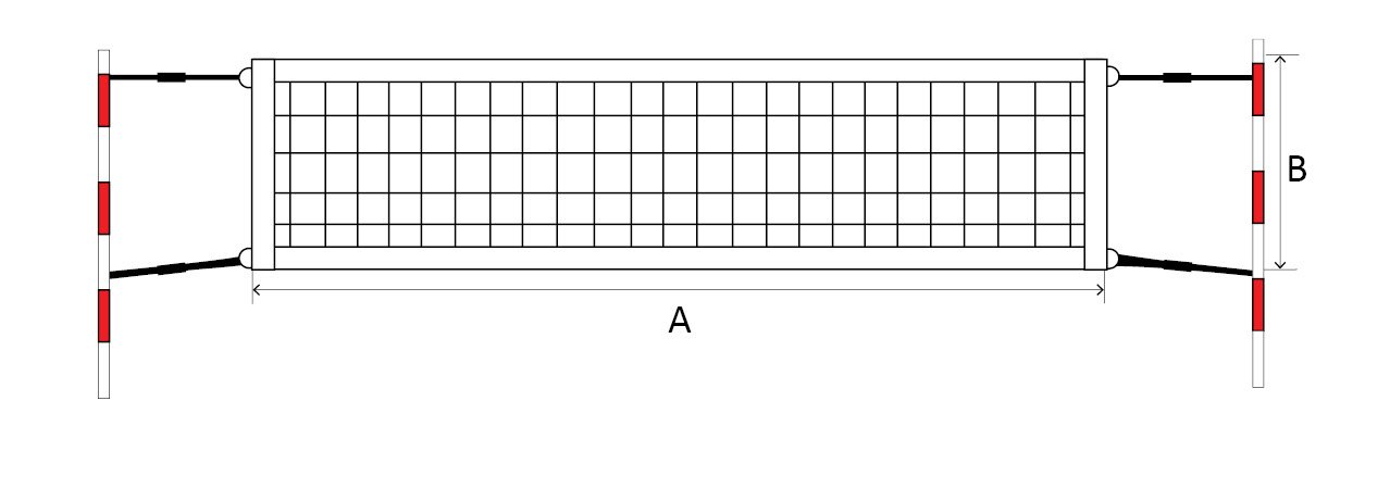 Paplūdimio teniso tinklas POKORNY Econom, matmenys 8,5x1 m, 2 mm, 1 vnt.