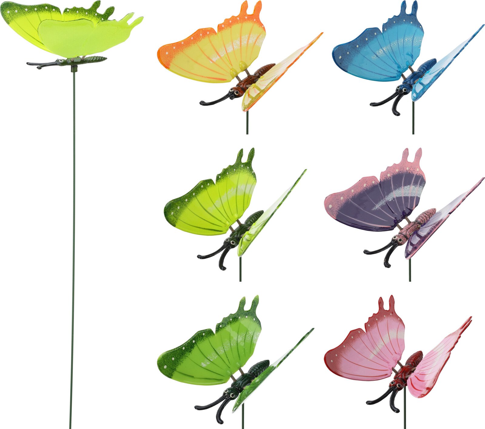 Sodo dekoracija DRUGELIS, įsmeigiama, 6 skirtingos sp.,15 x 17 x 66 cm