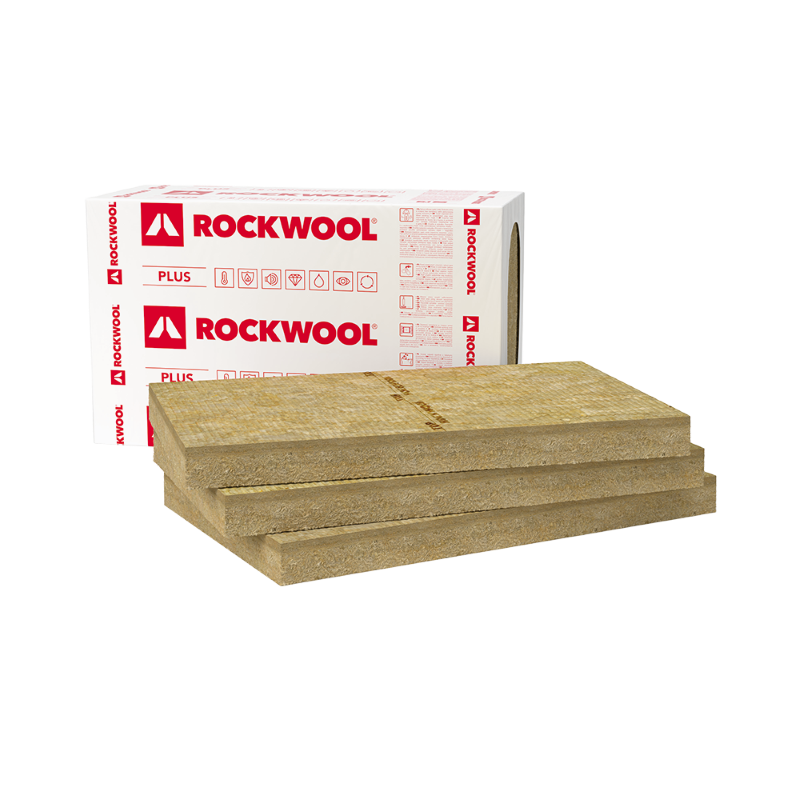 Akmens vata ROCKWOOL VENTIROCK PLUS, matmenys 50 x 600 x 1000 mm, vėjo izoliacinės vatos plokštės, 281529