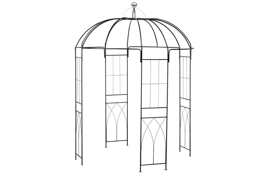 Augalų atrama 4Living Pergola, rožių arka, juodos sp., aukštis 211 cm.