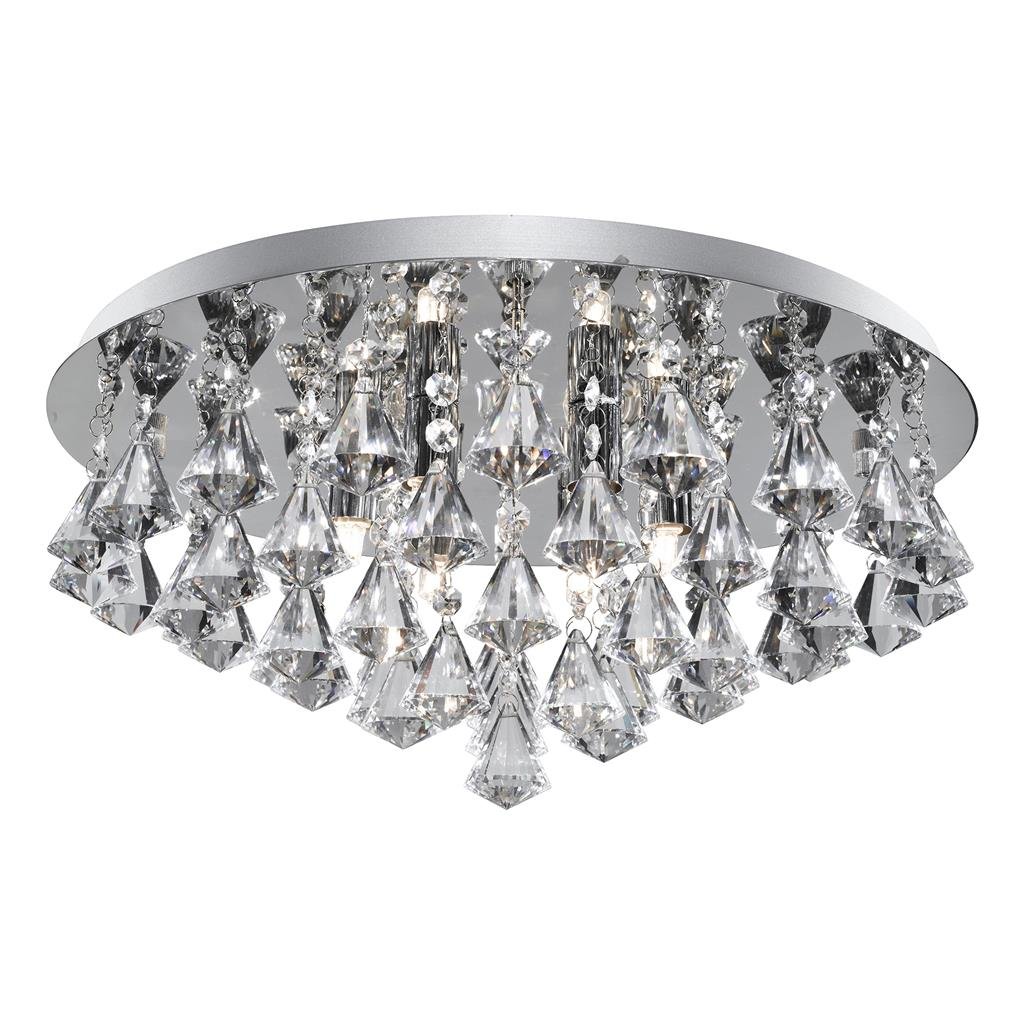 Lubinis šviestuvas SEARCHLIGHT Hanna, 8LT, G9, 9x33W, AXPxG 21x55x55 cm, chromuotas metalas ir skaidrūs kristalai, 3308-8CC
