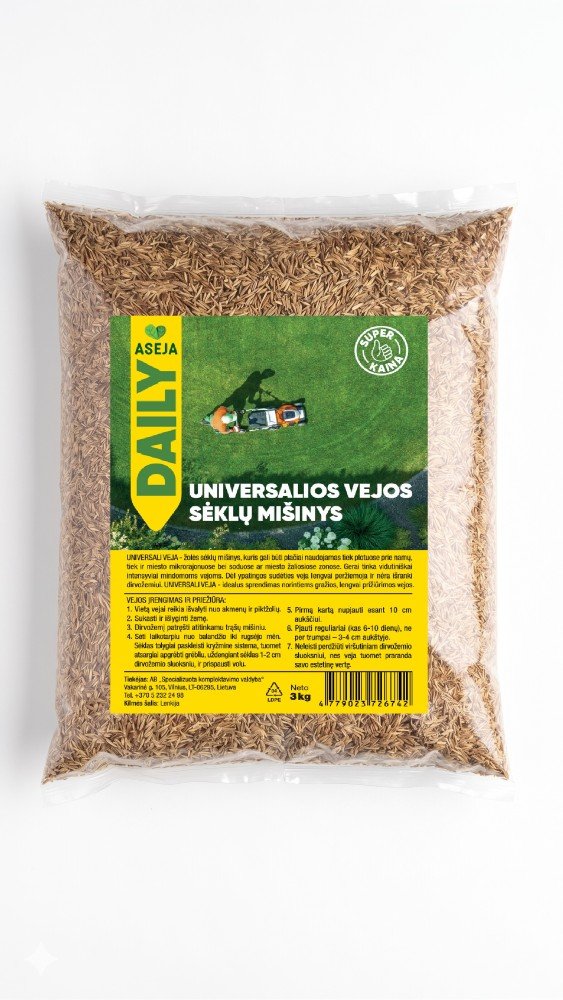 Universalus vejos sėklų mišinys, ASEJA DAILY, 3kg