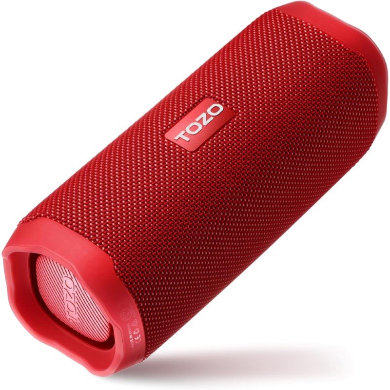 Kolonėlė TOZO PA2, baterijos talpa 2000 mAh, 16W, veikimo laikas vienu pakrovimu 25 val., IPX7 atsparumas vandeniui, nešiojama Bluetooth kolonėlė,  raudonos sp.