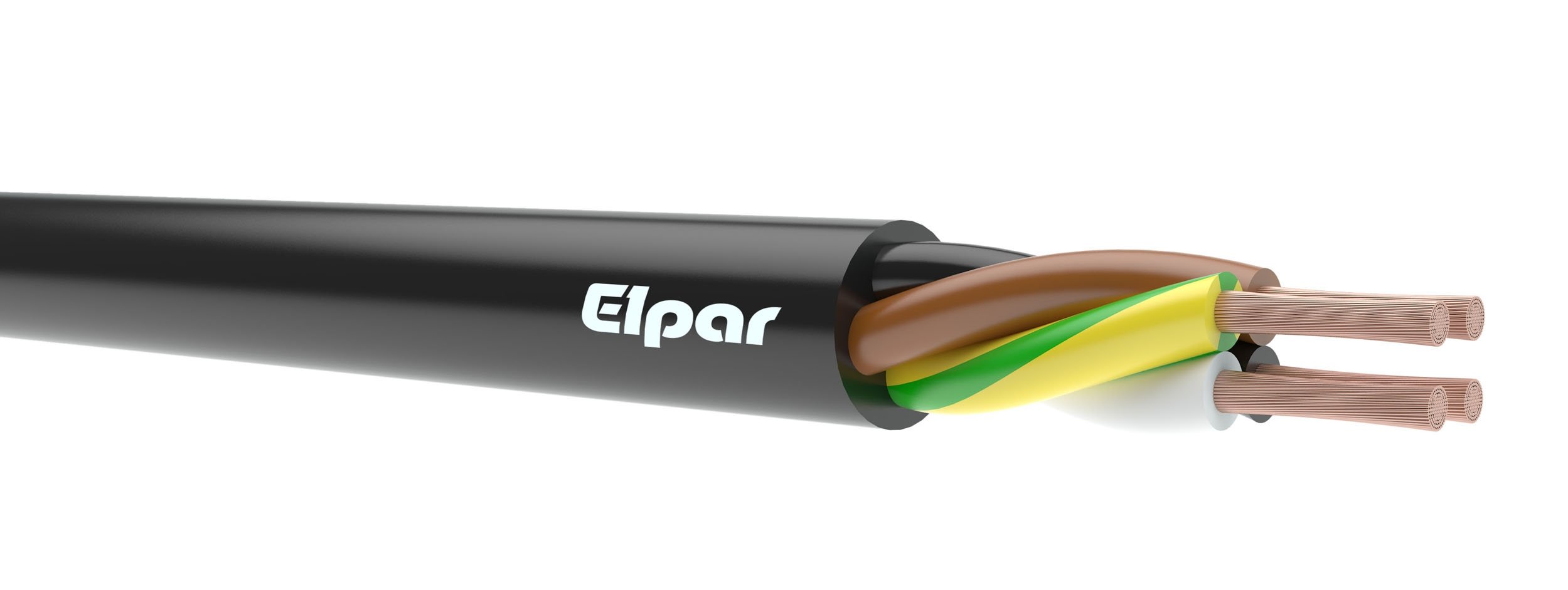 Instaliacinis gumuotas kabelis ELPAR (H05RR-F), 300/500V, 2*1,5 