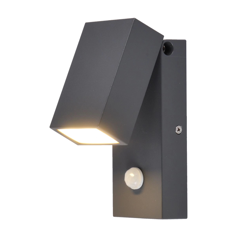 Lauko sieninis LED šviestuvas SALTA Seto Sens, su mikrobangu judesio jutikliu, LED 5W, 3000 K, 450 lm, IP65, 100x68x157 mm, antracito sp.