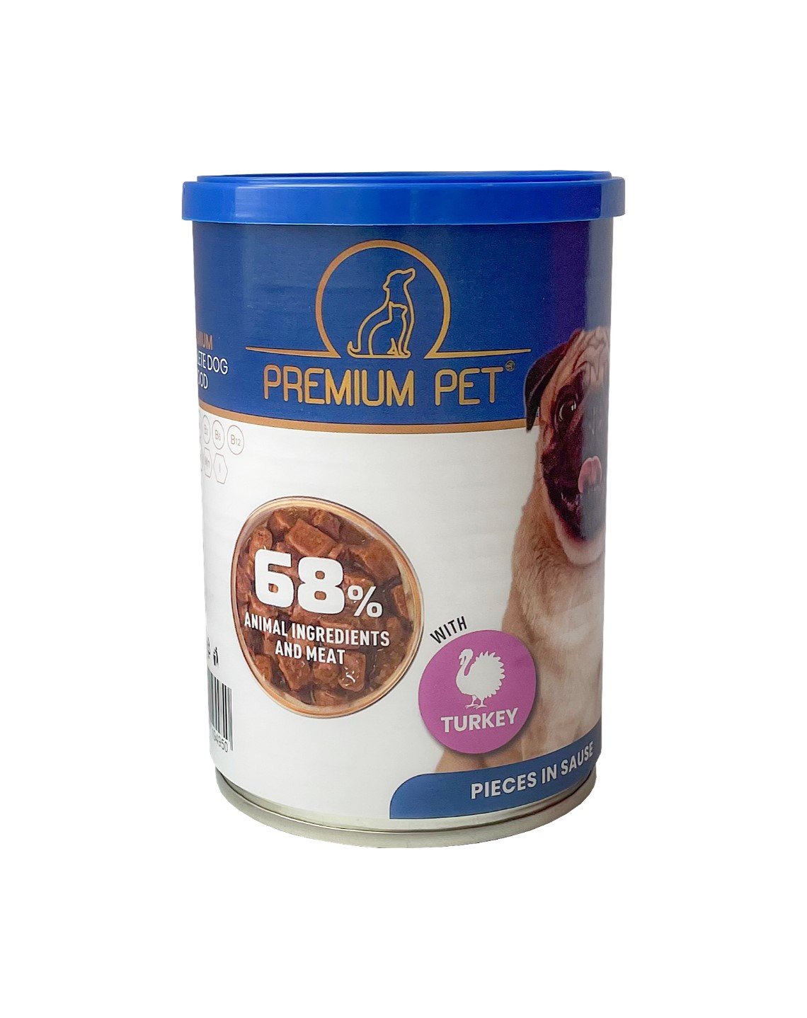 Konservuotas šunų ėdalas PREMIUM PET, kalakutienos gabaliukai padaže, 415g