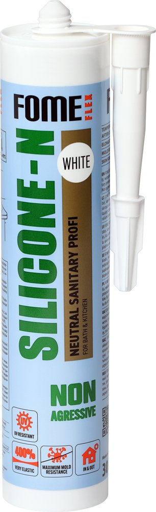 Silikoninis hermetikas FOME FLEX Silicone-N, 300 ml, skaidrus, neutralus