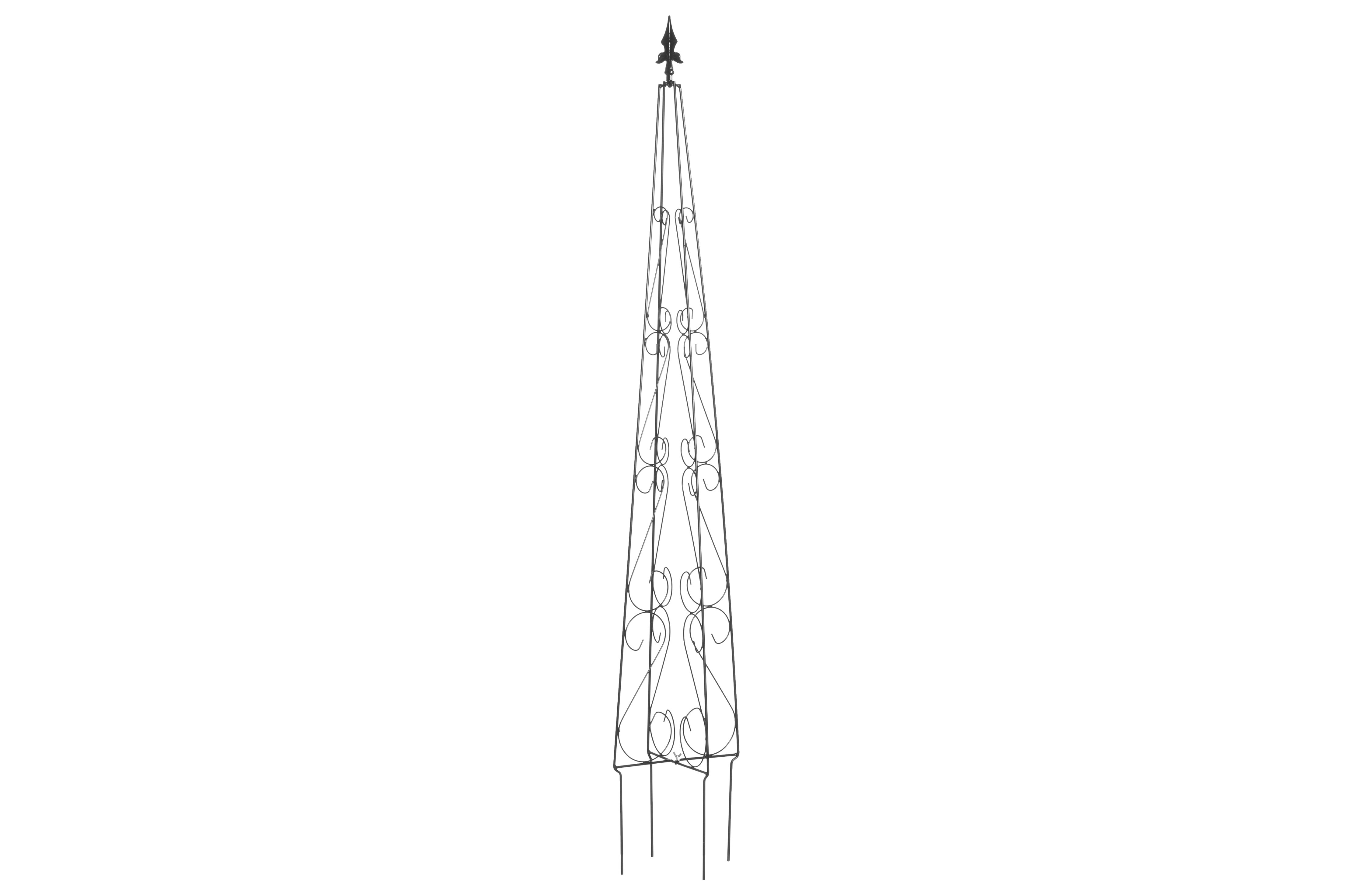 Metalinė augalų atrama 4Living Obeliskas, vijoklininiams augalams, juodos sp., 27 x 162 cm.