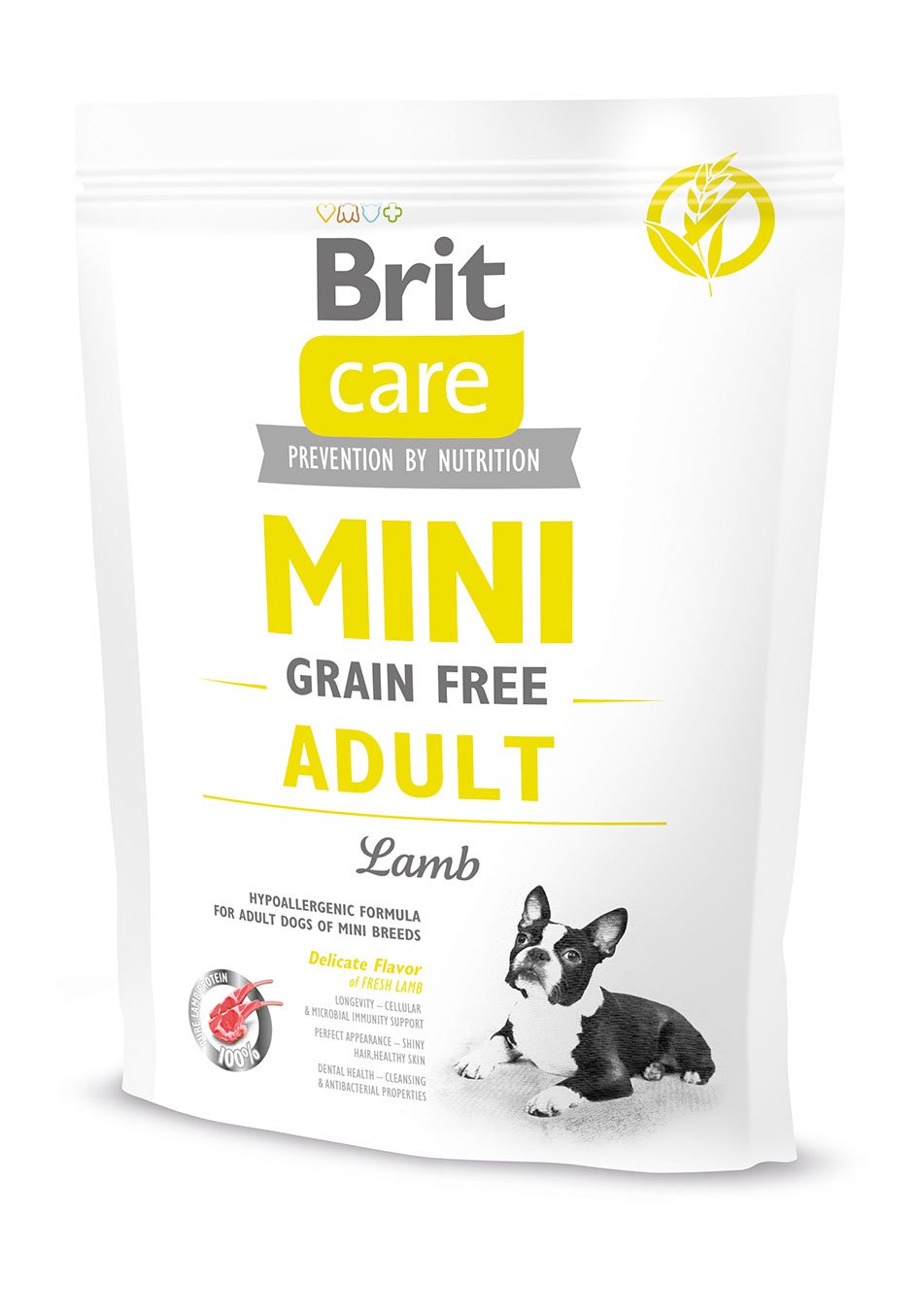 Sausas šunų ėdalas BRIT Care, be grūdų mažų veislių suaugusiems šunims, su ėriena, 400g