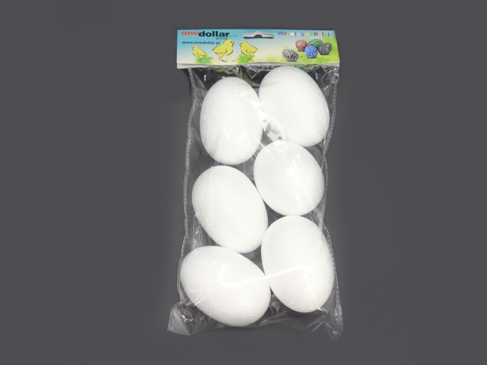 Polistirolo kiaušiniai dekupažui, 6 vnt., 8,5x5,5 cm