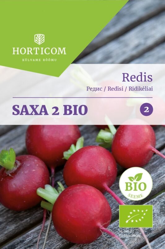 Daržovių sėklos, HORTICOM ridikėliai valgomieji Saxa 2 BIO, 4,2 g.