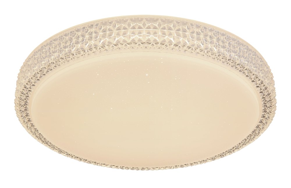 Lubinis LED šviestuvas GLOBO Ovi, 22W, 230V, 2400lm, 3000/4500/6500K, keičiasi su jungikliu, metalas baltas, skaidr. plast. kristalai, 400x85 mm, 41749-22