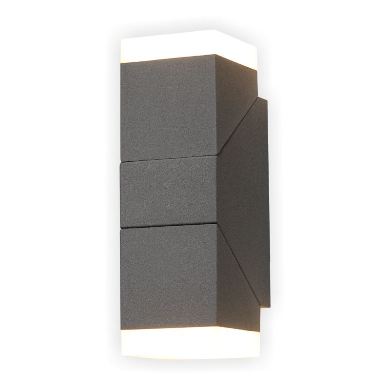Lauko sieninis LED šviestuvas SALTA Soma, LED 2x6W, 3000 K, 1080 lm, IP65, 80x65x192 mm, antracito sp.