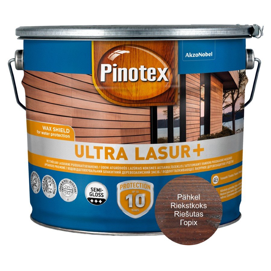 Medienos impregnantas PINOTEX Ultra OP Lasur+ riešutmedis 10L