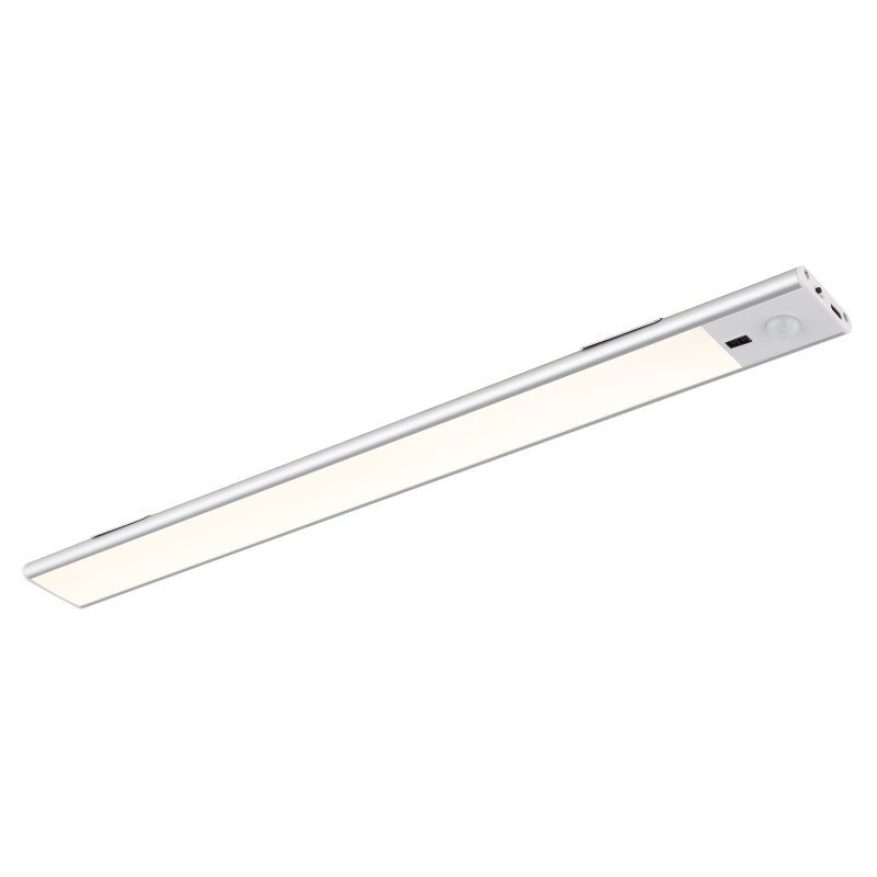 Šviestuvas GLOBO Tristan, LED, 2,5 W, 230V, 280 lm, 4000 K, 400x40x10 mm, su USB-A, su sensoriumi, virtuvei, plastikinis, laido ilgis 50 cm, baltos sp.