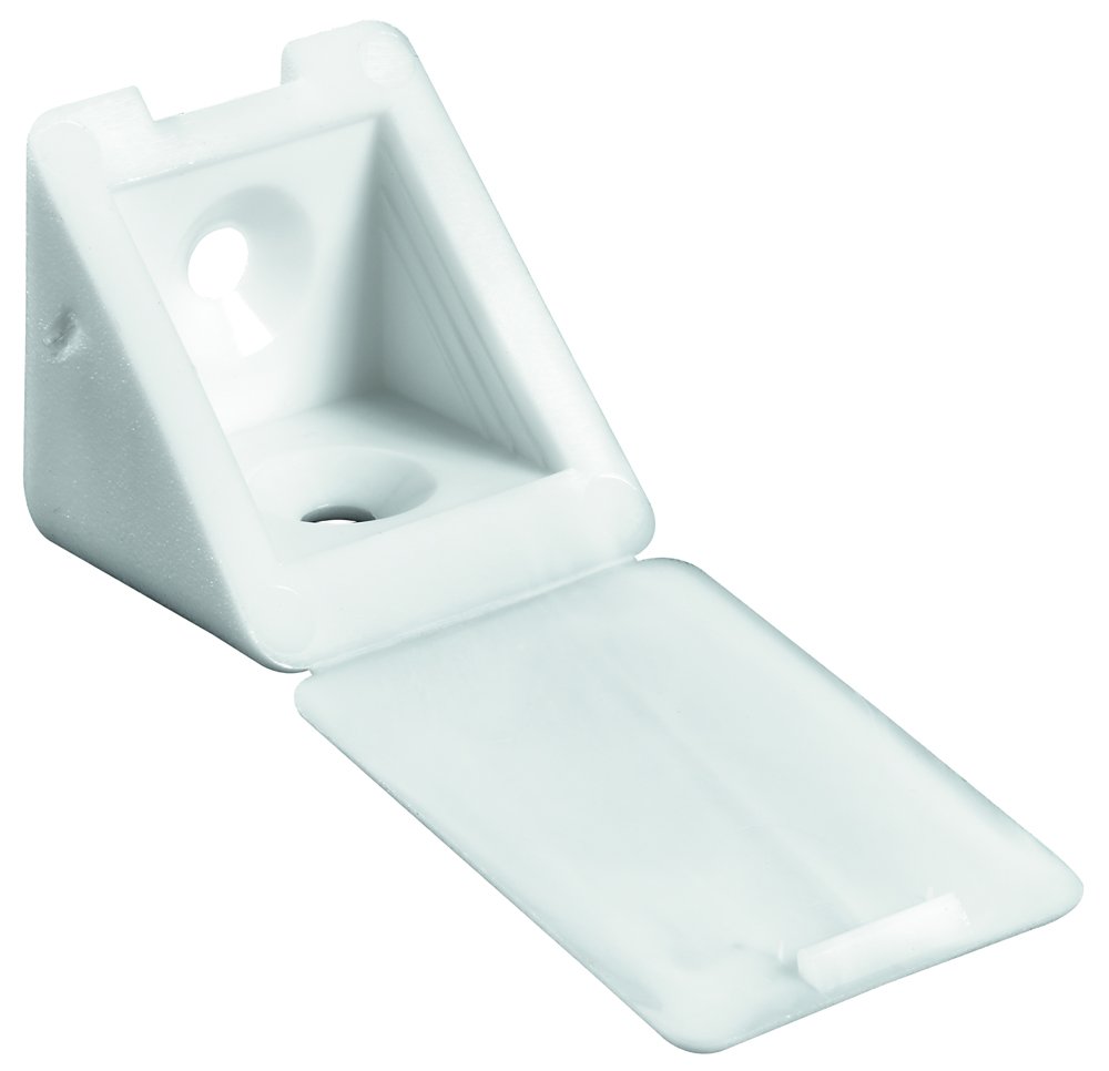 Tvirtinimo kampukas plast. HETTICH, pak. 4 vnt. 22x22x24mm, baltos sp., 89408