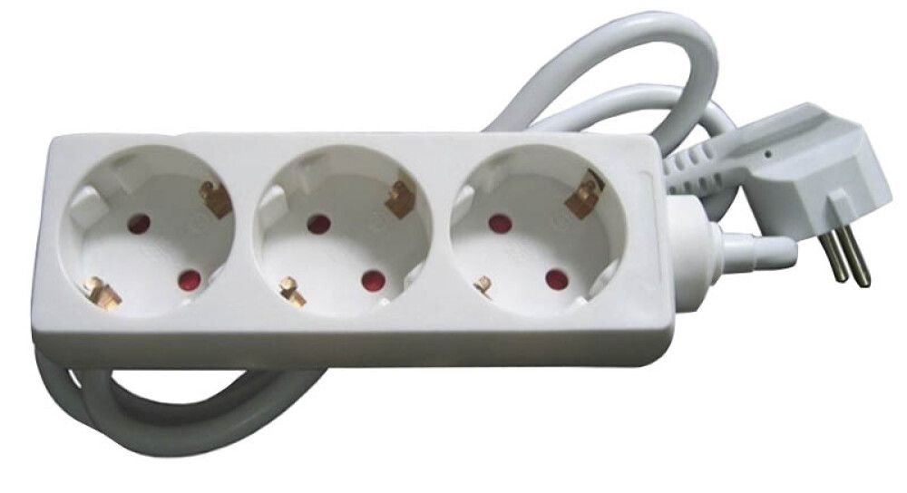 Ilgiklis SPECTOR LIGHT, 3 lizd., 1,5m, su įž., be jungiklio, 3x1, baltos sp.