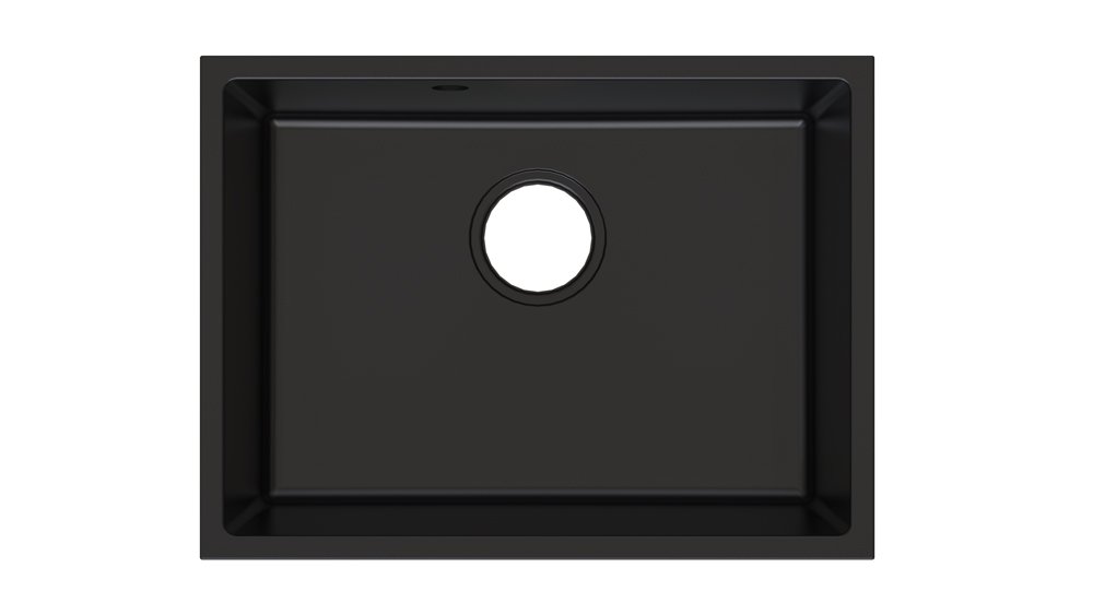 Plautuvė ODUS Od-336, 63,5 x 40 x 20,5 cm, akmens masės, įleidžiama, su ventiliu, grafito spalvos