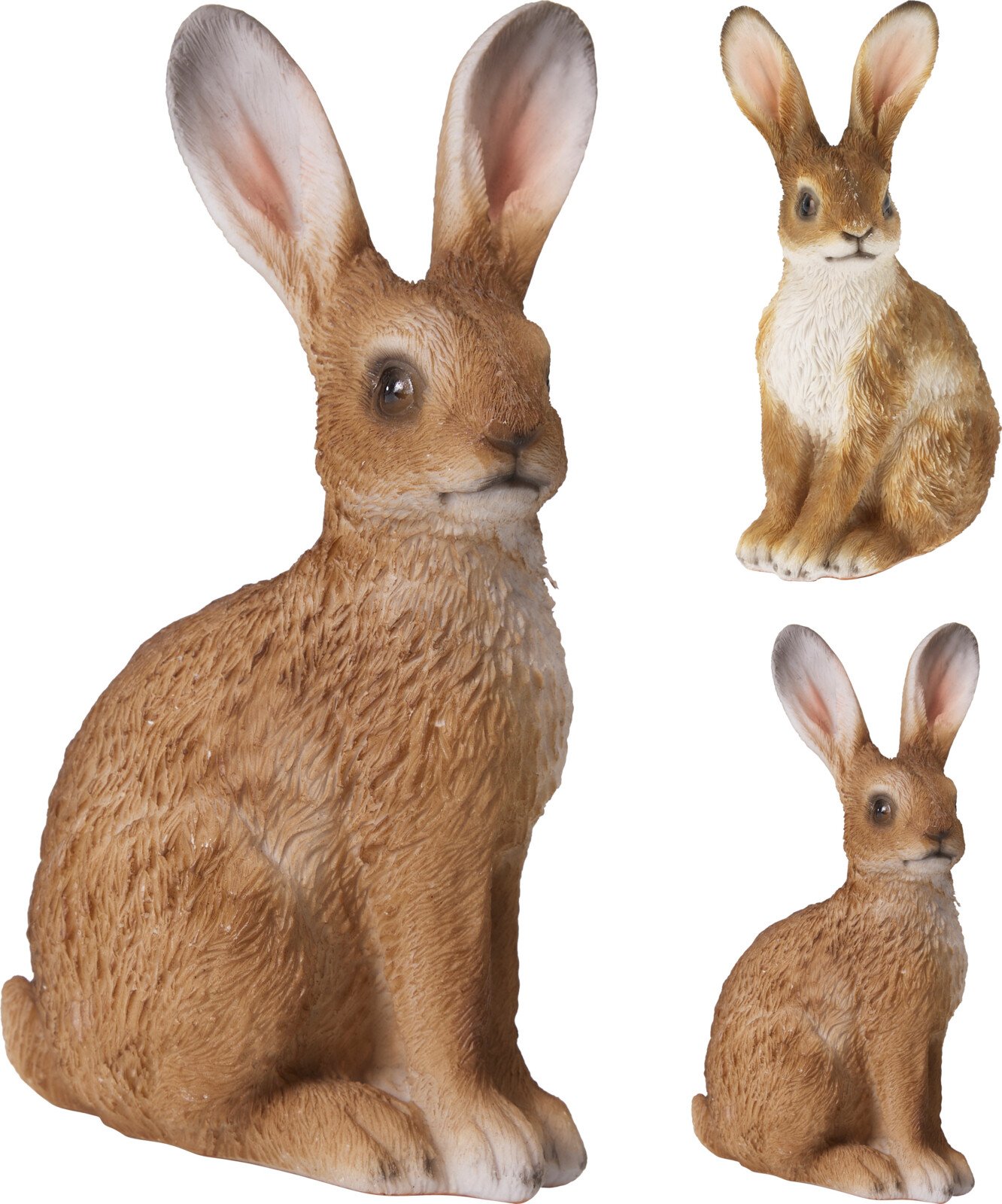 Sodo dekoracija Zuikis, tupintis, rudos sp., 2 skirtingų dizainų, 10,5 x 8 x 18,5 cm.