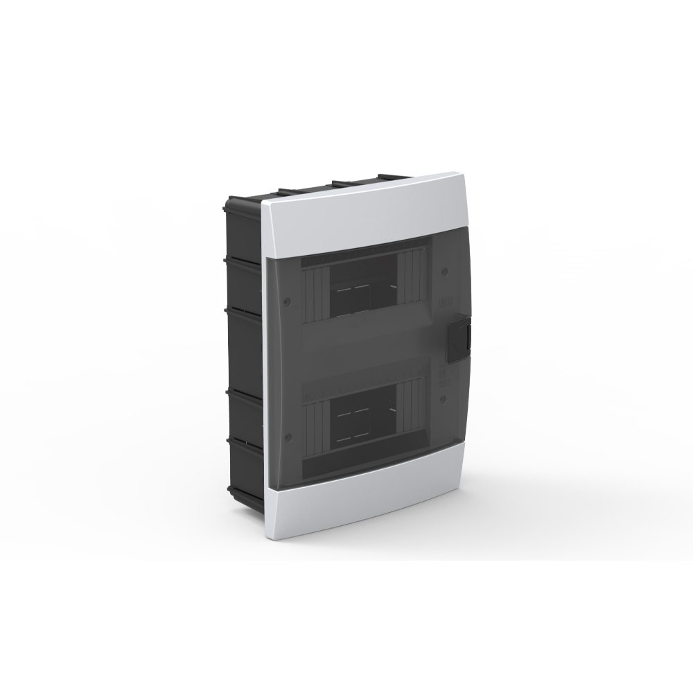 Automatinių jungiklių skydelis HOROZ, 16 modulių, IP40, su skaidriomis durelėmis, baltos sp., įleidžiamas