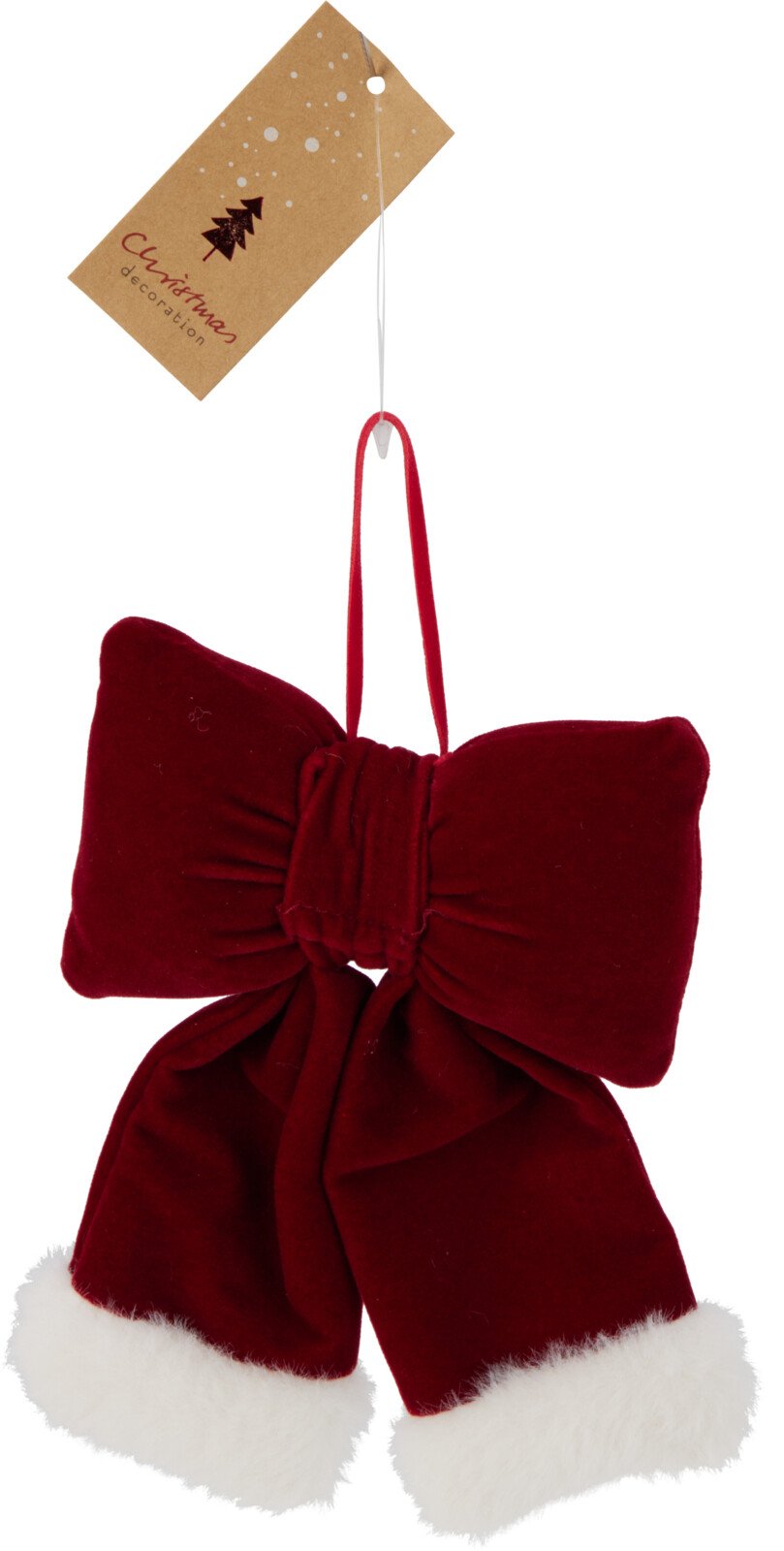 Kalėdinė dekoracija Varlytė, raudonos sp. su baltais akcentais, 14 x 10,5 x 4 cm