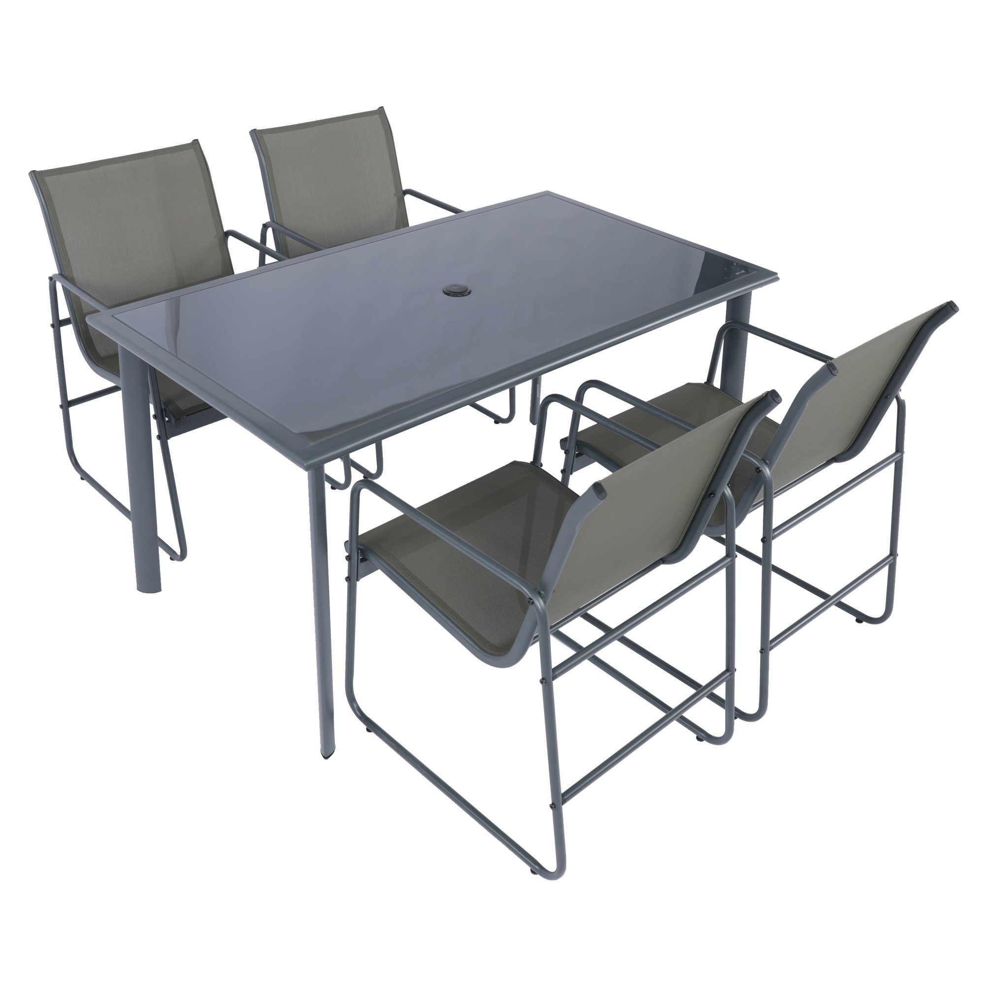 Lauko baldų komplektas NOVELLY HOME 3322052, valgomojo stalas ir 4 kėdės