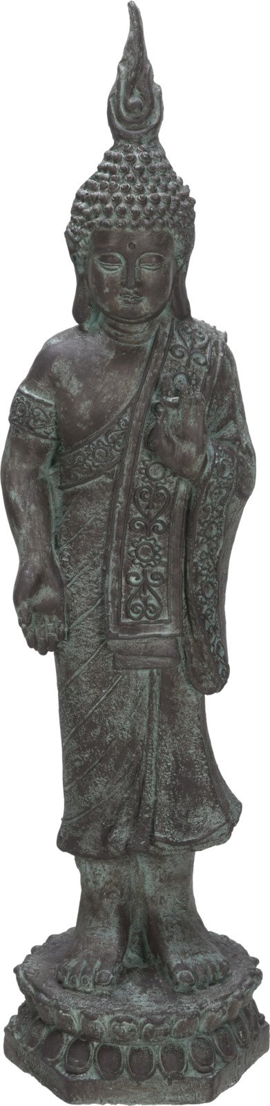 Sodo dekoracija BUDDHA, juodos sp. su žaliais motyvais, 23,5 x 21 x 87 cm.