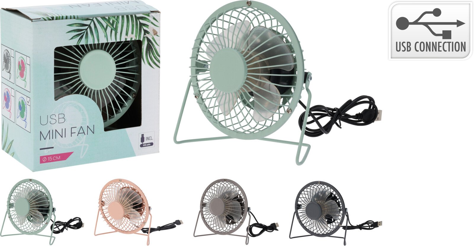 Stalinis ventiliatorius, 135 x 110 x 150 mm, USB jungtis