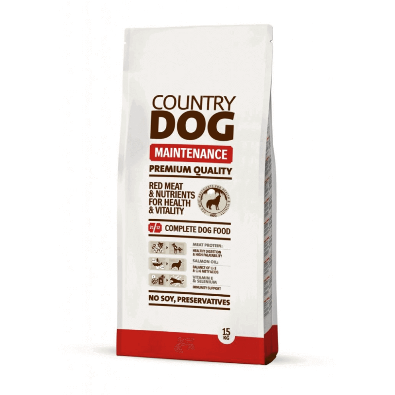 Sausas šunų ėdalas COUNTRY DOG, visų veislių, suaugusiems šunims, 15kg