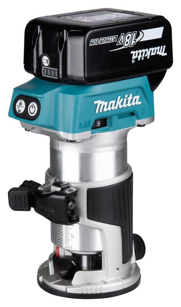 Akumuliatorinė freza MAKITA DRT50Z, 18 V, griebtuvas 6 - 8 mm, 10.000 - 30.000 r/min, be akumuliatorių ir kroviklio