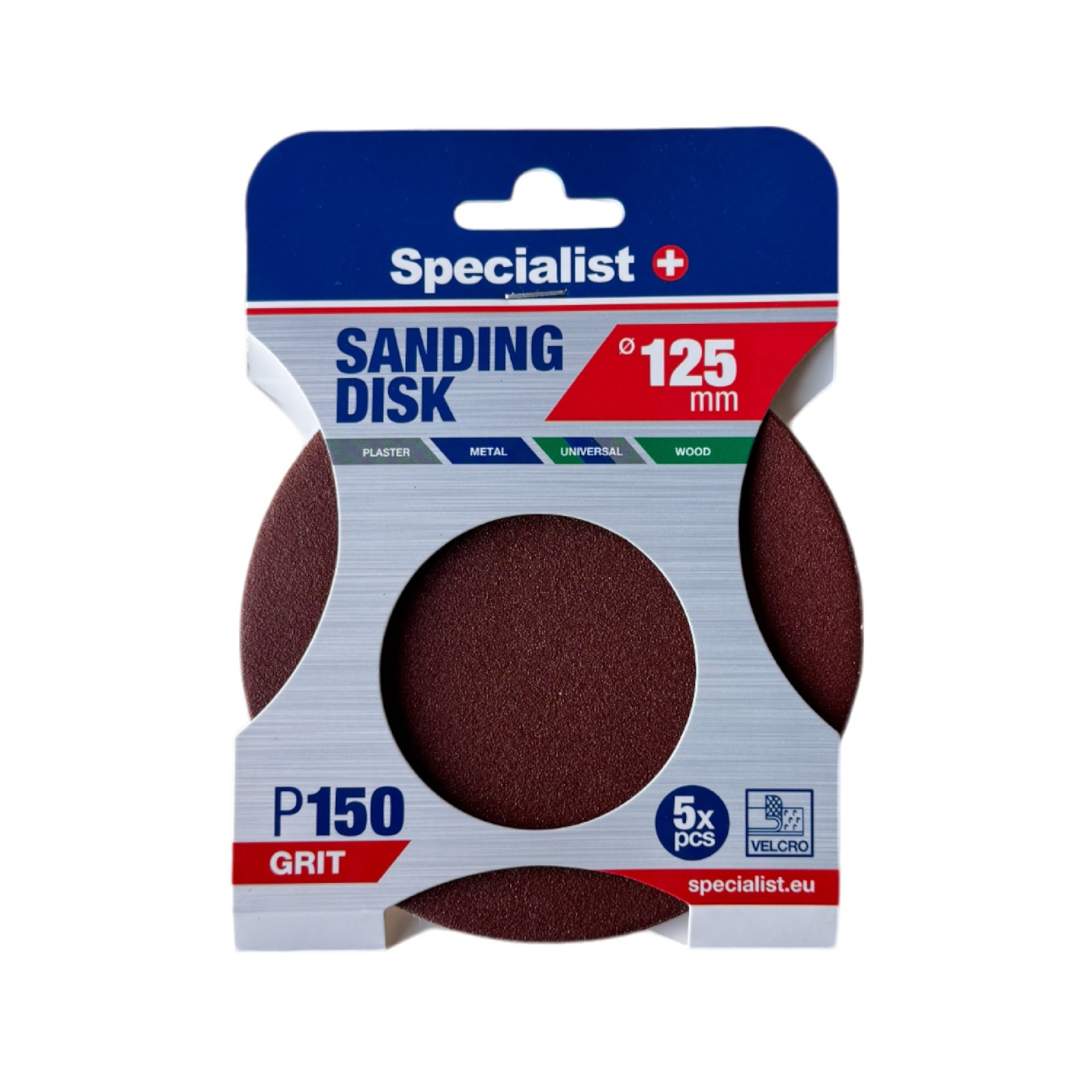 Šlifavimo diskas SPECIALIST+, P150, 125 mm, 5 vnt.