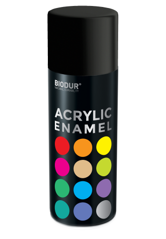 Aerozolinė emalė BIODUR Acrylic, RAL9005, juoda matinė, 400ml