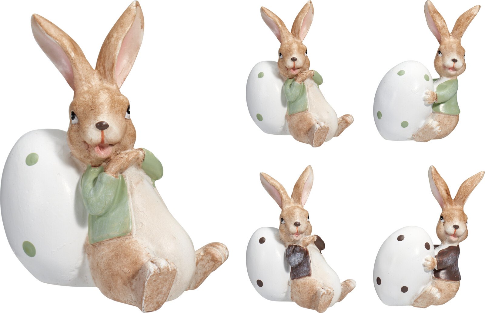 Velykinė dekoracija Triušis, su kiaušiniu, 7,6 cm, 4 skirtingi dizainai