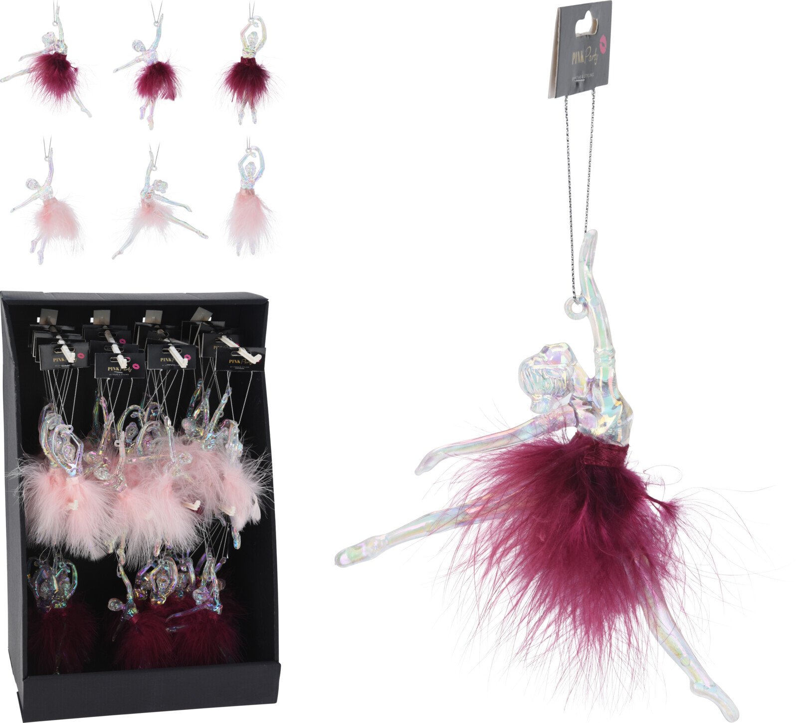 Eglutės žaisliukas Balerina, 3 skirtingi dizainai ir 2 spalvos, 15 x 10 x 2 cm