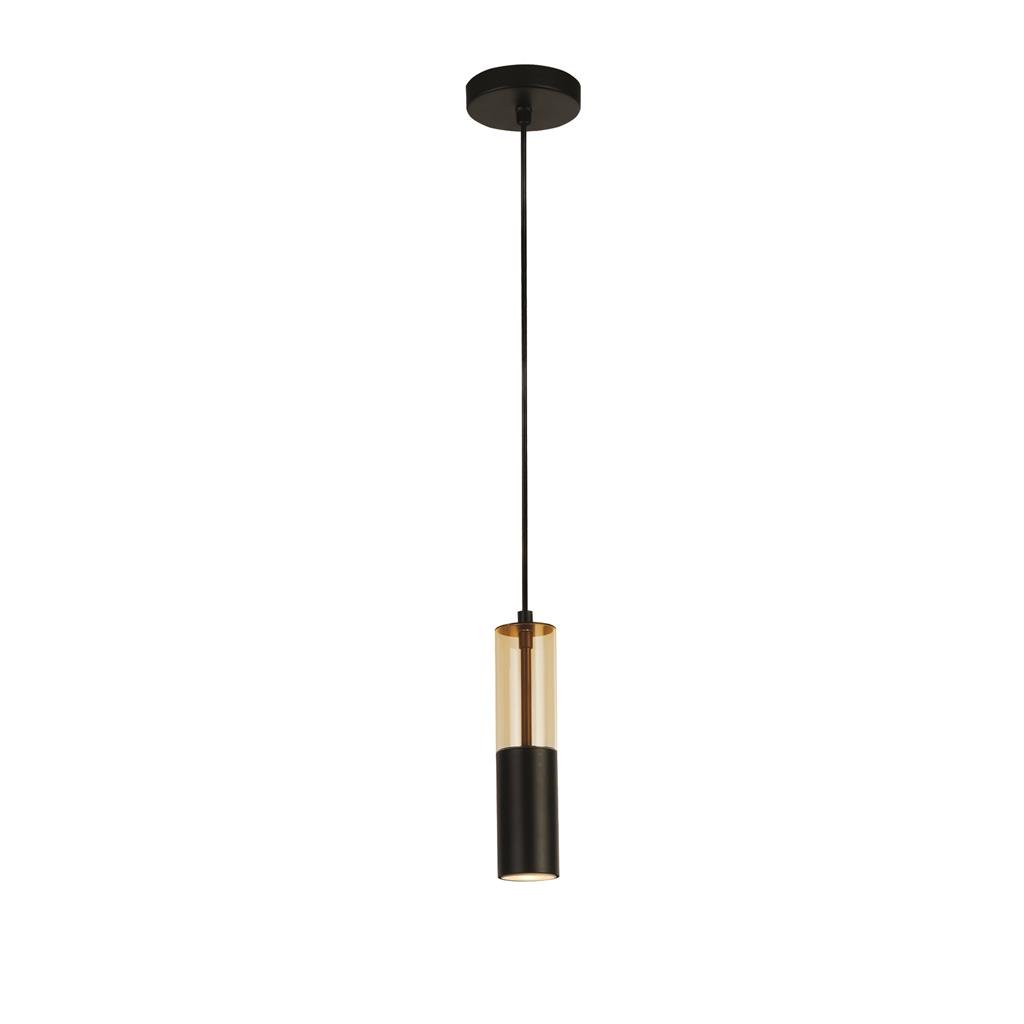 Pakabinamas šviestuvas SEARCHLIGHT Merrygold, GU10, 5x35W, AXPxG 120x10x10 cm, juodos ir gintaro sp., 82121-1BK