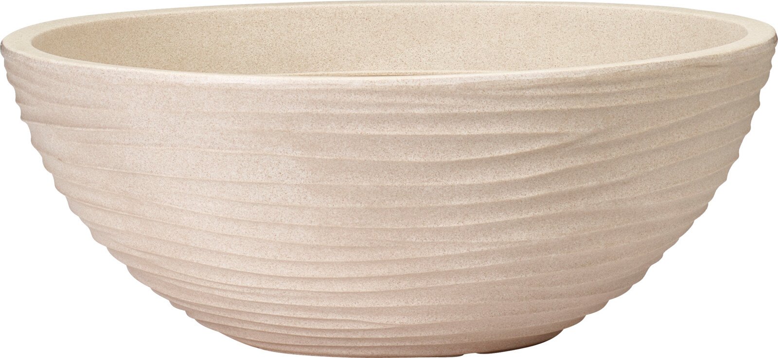 Plastikinis lauko vazonas, ovalus, smėlinės sp., 52 x 20 cm