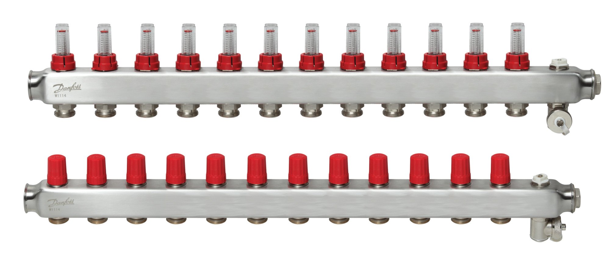 Grindinio šildymo kolektorius DANFOSS SSM-F, 1", 12+12 žiedų, 088U0762