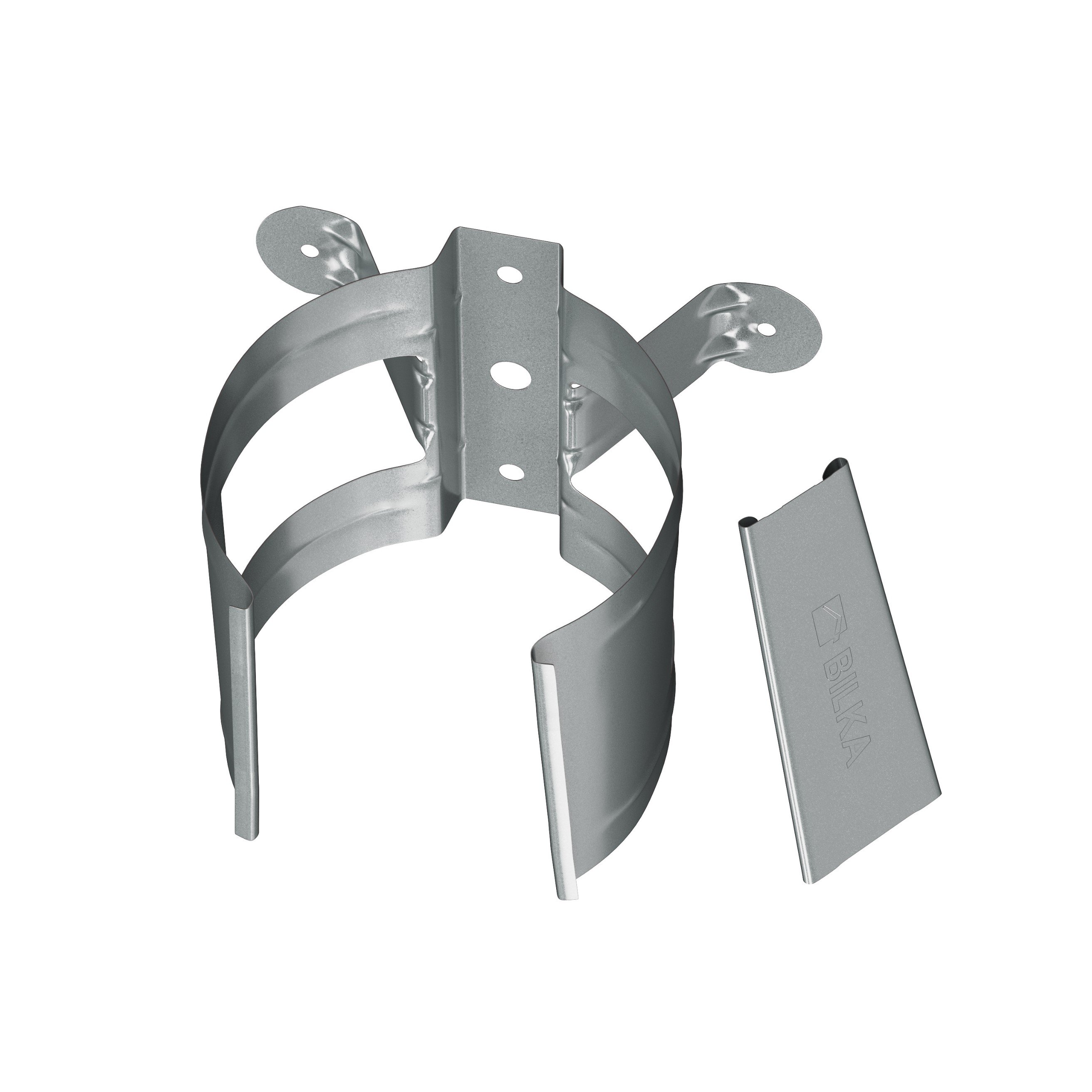 Lietvamzdžio laikiklis universalus BILKA, 100 mm, sidabrinė spalva, RAL9006