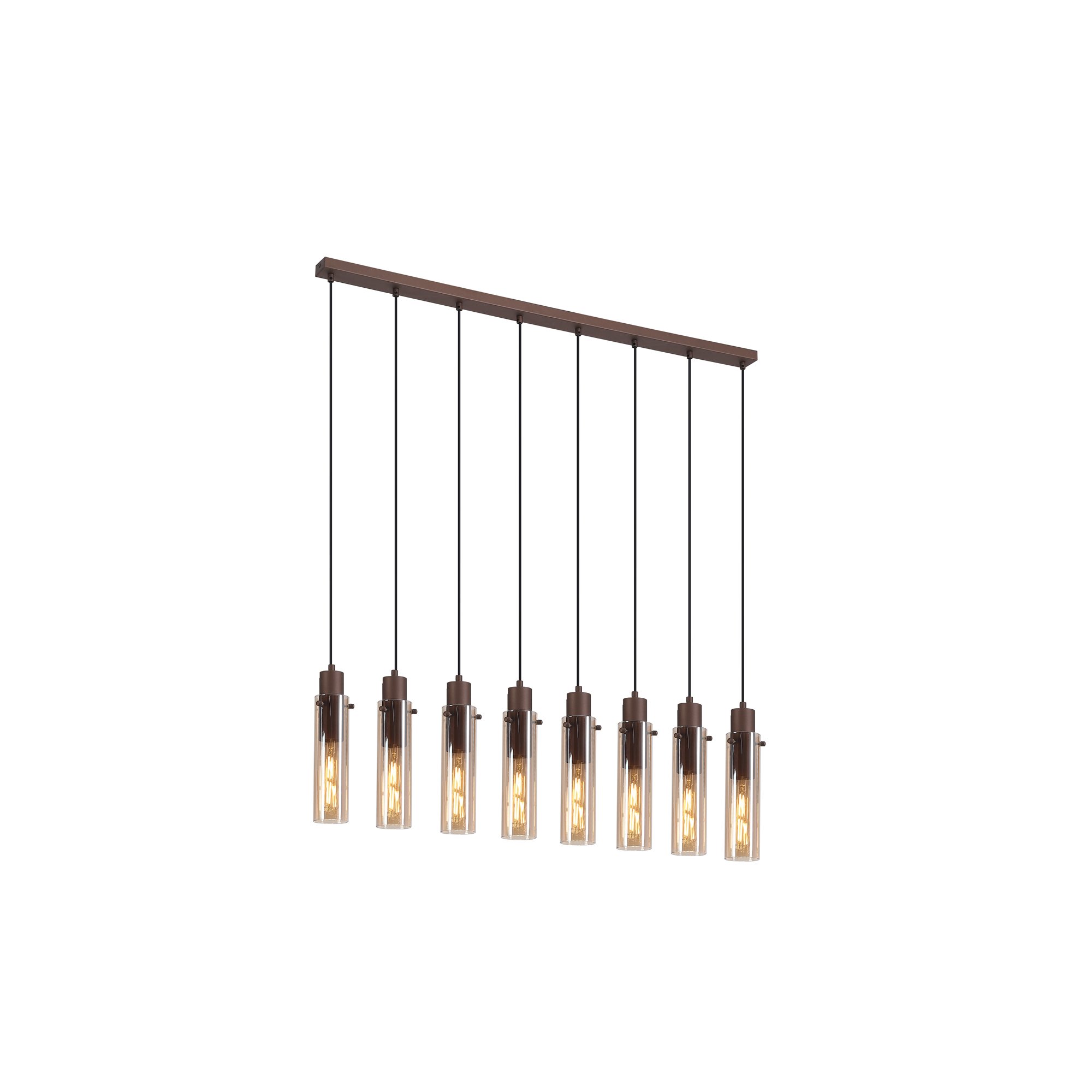 Pakabinamas šviestuvas SEARCHLIGHT Sweden II, E27, 8 x 60W, 230V, 1100 x 70 x 320 mm, maksimalus aukštis 1200 mm, 88921-8MO