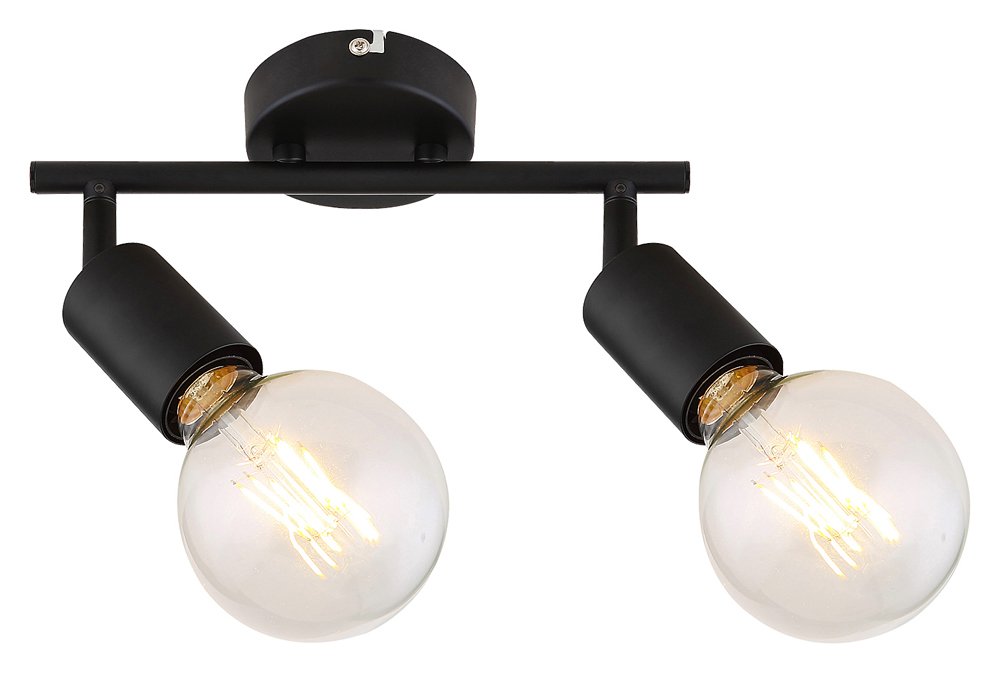 Kryptinis šviestuvas RABALUX Lamar, E27, 2 x 40W, 230V, IP20, metalinis, matinės juodos sp., 275 x 125 x 140 mm, 3987