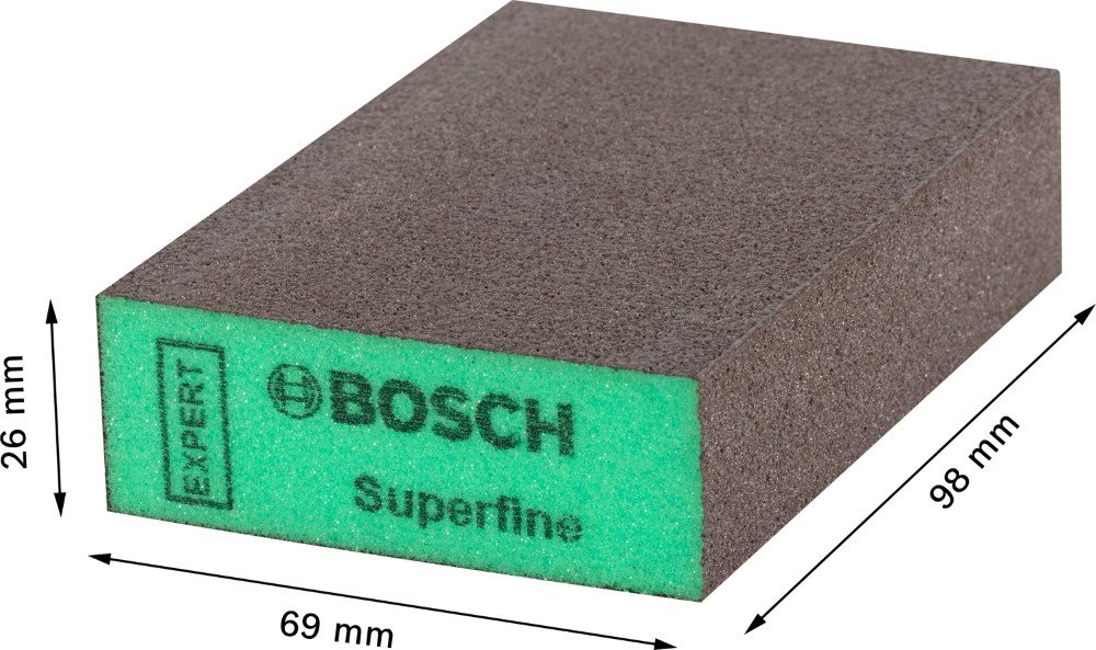 Stačiakampė šlifavimo kempinė BOSCH S471 Standard, 69 x 97 x 26 mm, itin smulki