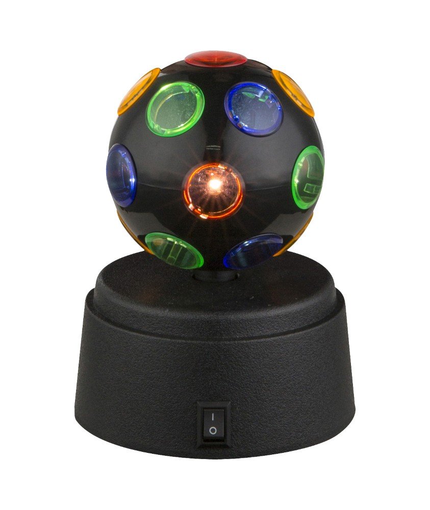 Stalinis nakties šviestuvas GLOBO Disco, LED, 1 x 0,06W, 3V, juodas gaubtas su daug spalvų, 3 x AA elementai, 90 x 121 mm, 28017