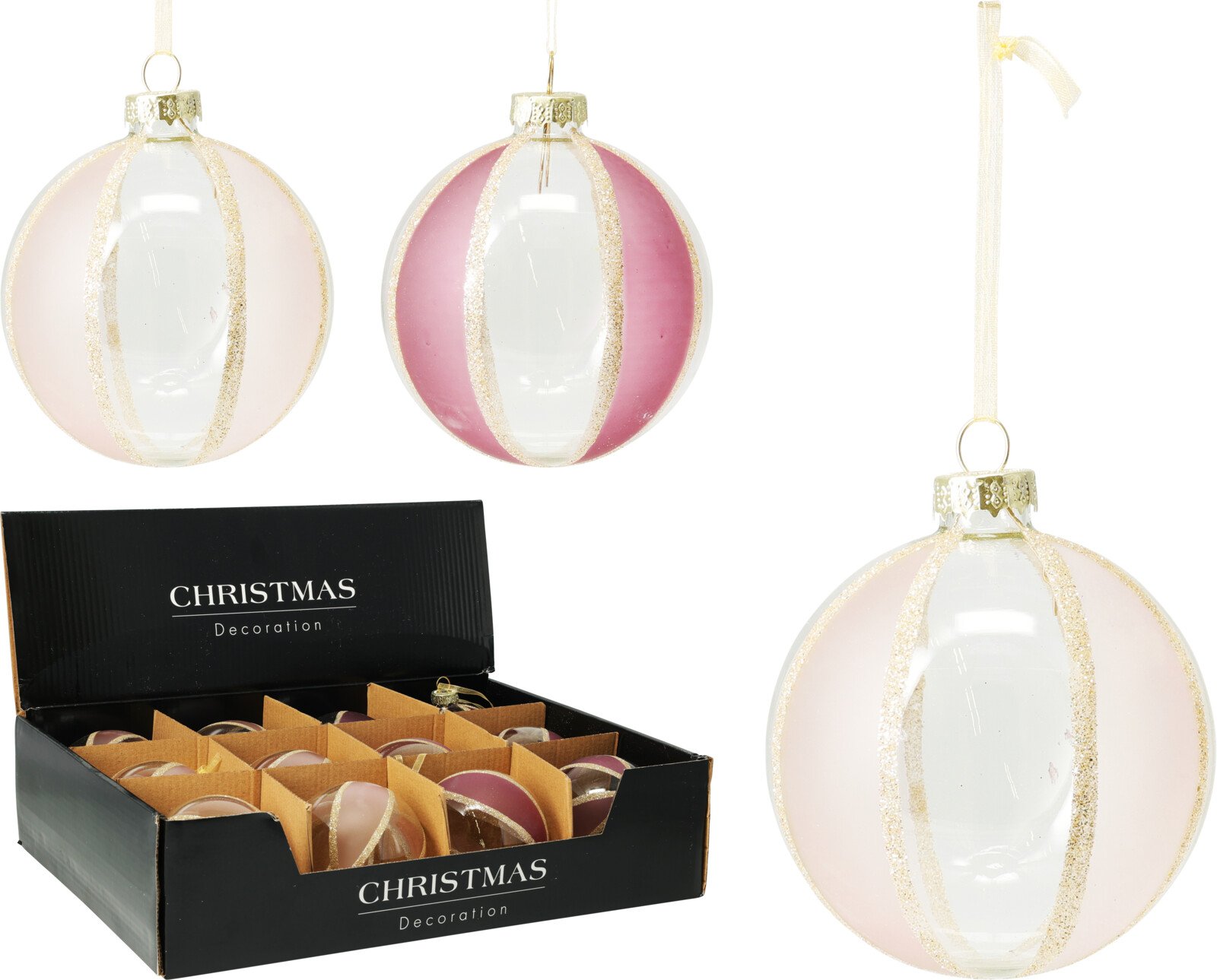 Eglutės žaisliukas, stiklas, 2 skirtingos sp., skersmuo 8 cm