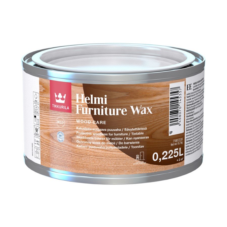 Medinių baldų vaškas TIKKURILA, HELMI FURNITURE WAX, 0,225 l, EP bazė